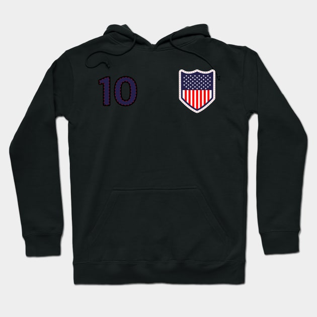 USA Football Supporters Heritage Home Crest Number 10 Hoodie by Culture-Factory